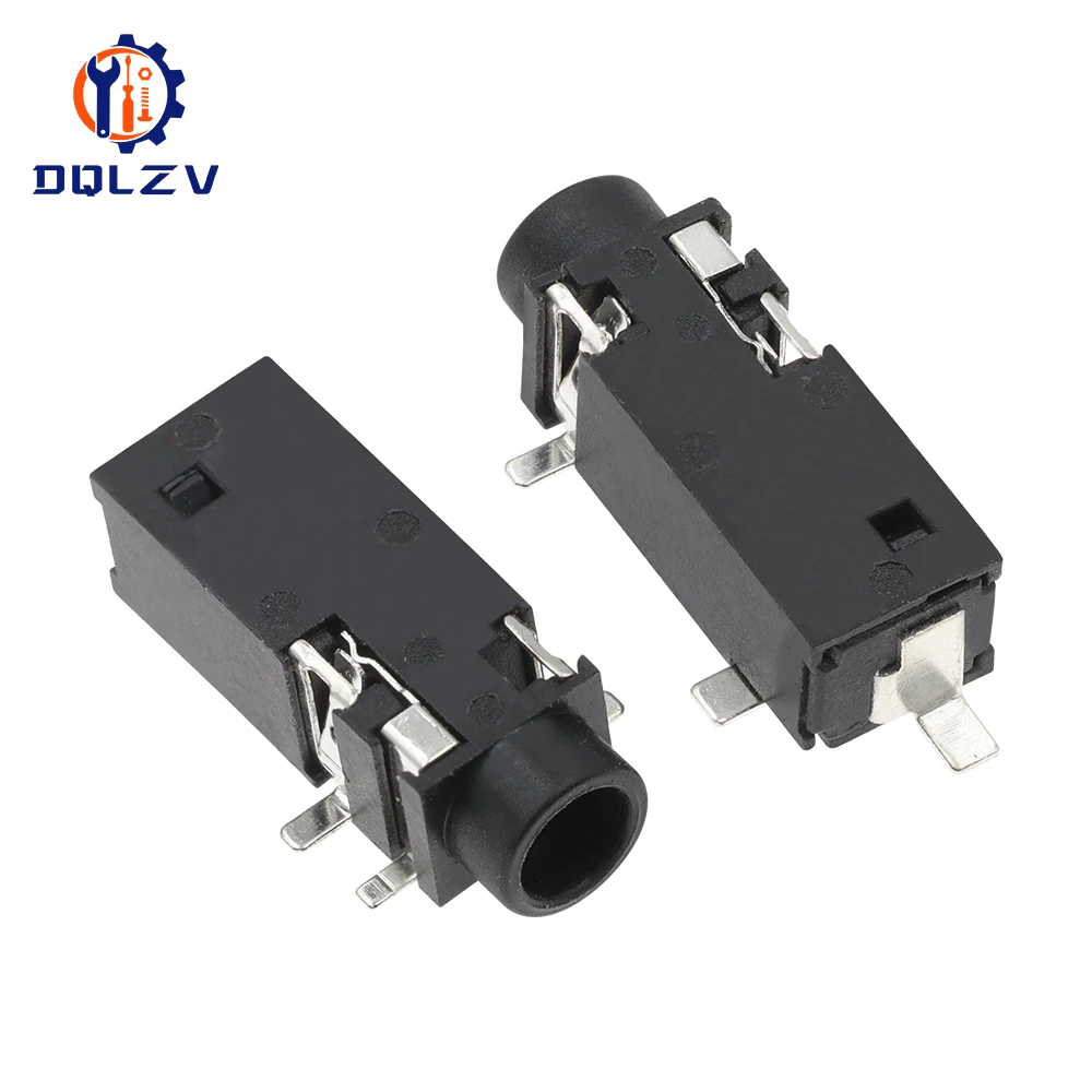 Conector de Audio de 3,5mm PJ-325 Horizontal 5 pines SMD Base de montaje conector de auriculares estéreo canal monofónico PJ328 PJ-328 - imagen 2