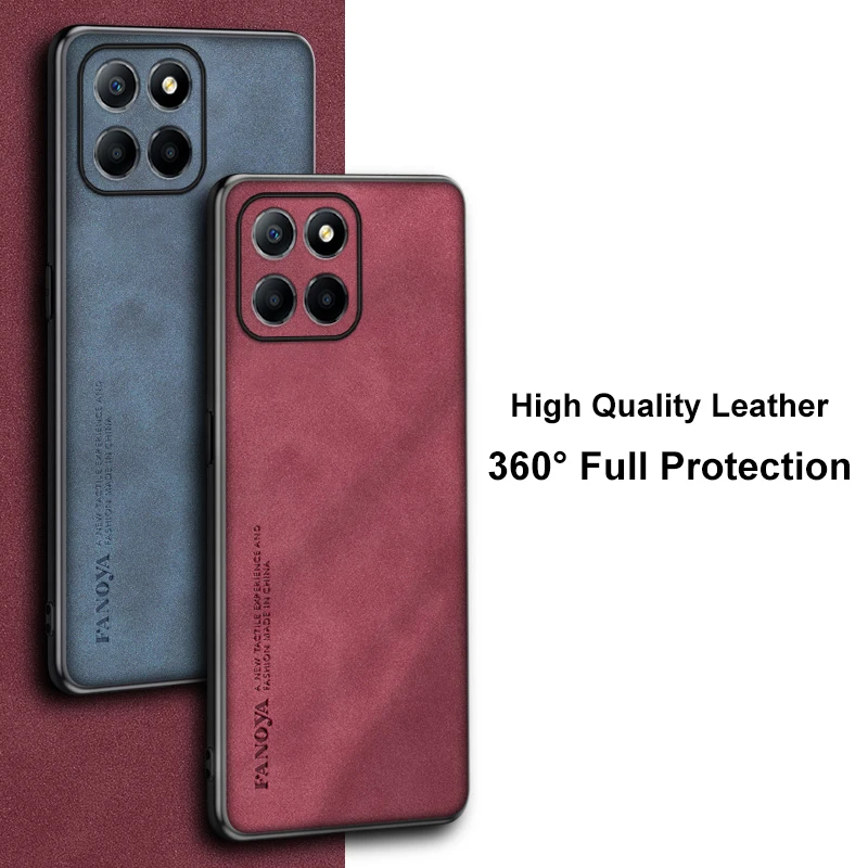 Para Honor X8 5G funda de teléfono de cuero PU de lujo para Honor 70 Lite X6 X6S funda trasera de silicona a prueba de golpes protección completa Coque - imagen 2