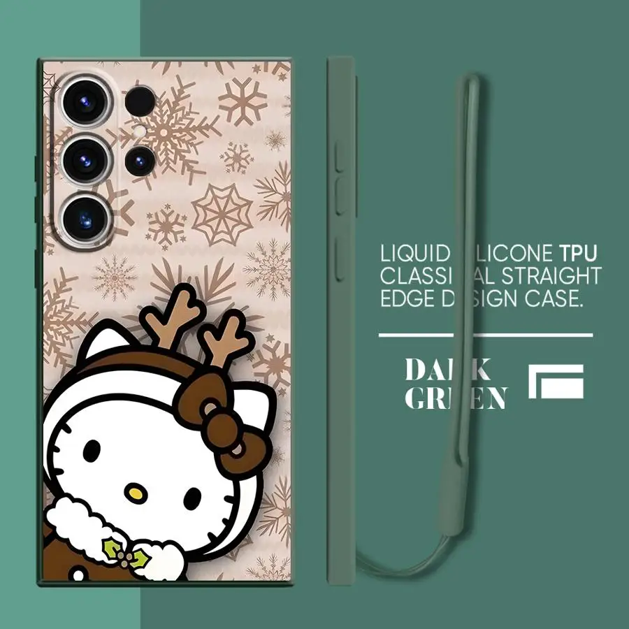 Funda de teléfono para Samsung Galaxy S22 Ultra S21 Plus S24 FE S20 Note 20 10 Ultra S23 S25 Edge, funda suave con bonito personaje navideño - imagen 3