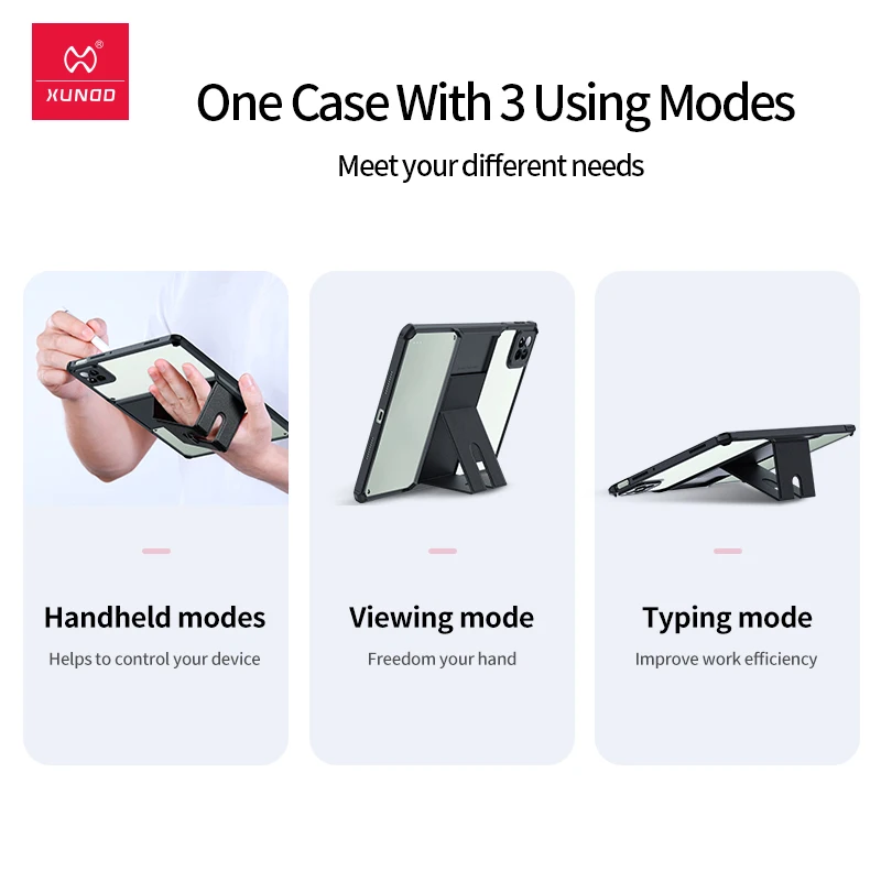 Xundd para Xiaomi Pad 7 Pro 11,2 funda para Pad 7 11,2 funda protectora a prueba de golpes para tableta funda transparente con soporte - imagen 3