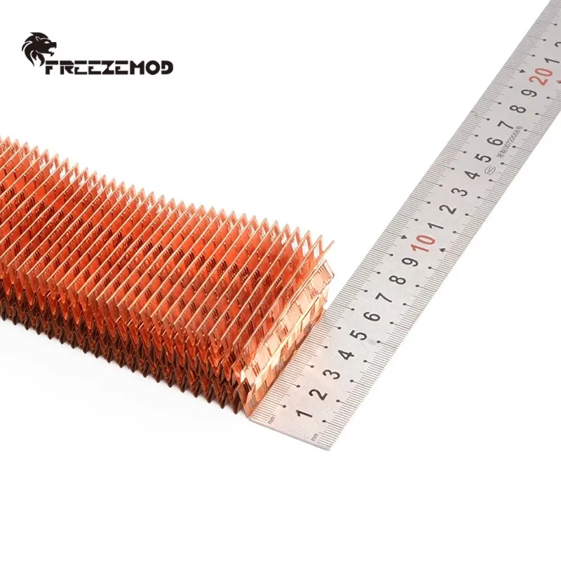 Radiador de latón de 65mm de espesor y 360mm, refrigeración por agua para ordenador FREEZEMOD, fila de disipador de calor de Triple capa, TSRP-HP65-360 independiente de dos capas - imagen 4