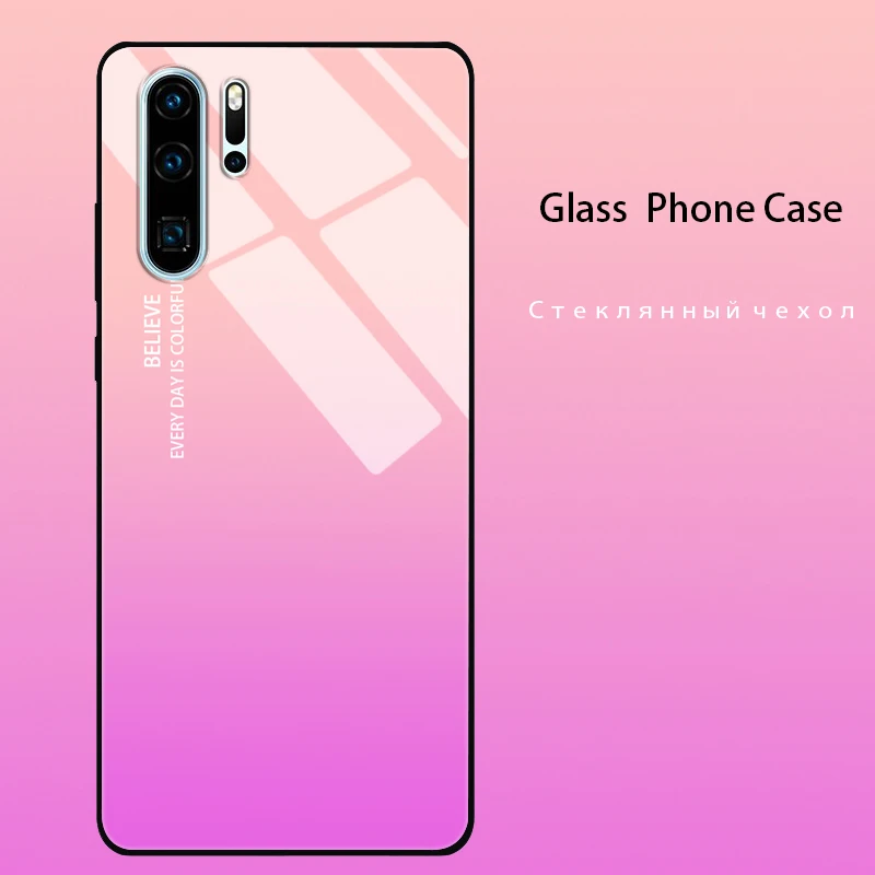 Para Huawei P30 Lite funda de vidrio templado para Huawei P20 P30 Pro P40 Lite E P50 P50E P60 Pro Plus parachoques trasero duro - imagen 2