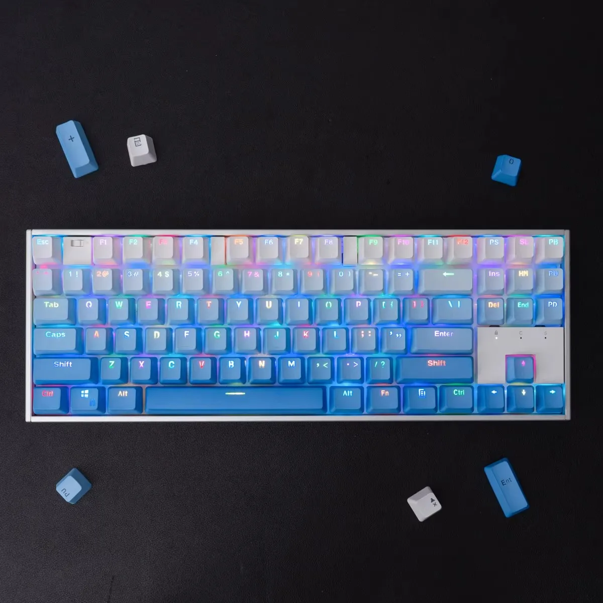 Juego de teclas azul cielo, 120 teclas PBT, doble disparo, fuente frontal brillante a través de teclas retroiluminadas para teclado mecánico personalizado MX Switch - imagen 2