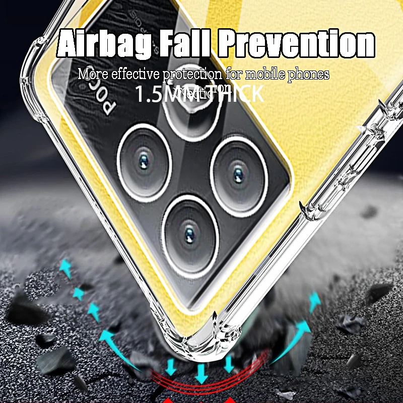 Funda trasera suave de silicona transparente a prueba de golpes para Xiaomi Poco M7 M6 Pro 4G X7 X6 X5 X4 X3 F5 Pro M5s C65 Funda de teléfono Pocophone - imagen 4