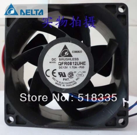 QFR0812UHE-ventilador de refrigeración para delta, 8CM, 80MM, 80x80x38MM, 8038, 12V, 1.70A, 3 líneas - imagen 2