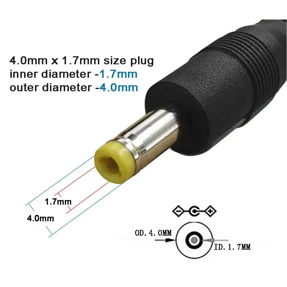 Cable de carga USB tipo C a CC 4,0x1,7mm 5V con interruptor de encendido/apagado para tira de luces LED linterna, altavoz y más cable de alimentación - imagen 5