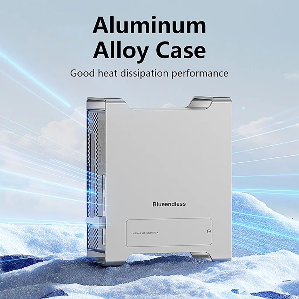 Estación de acoplamiento Blueendless tipo C HUB para Mac Mini M4/M4 pro con 10Gbps USB 3,2 Gen2 C Hub SD4.0 M.2 para carcasa NVME SSD
