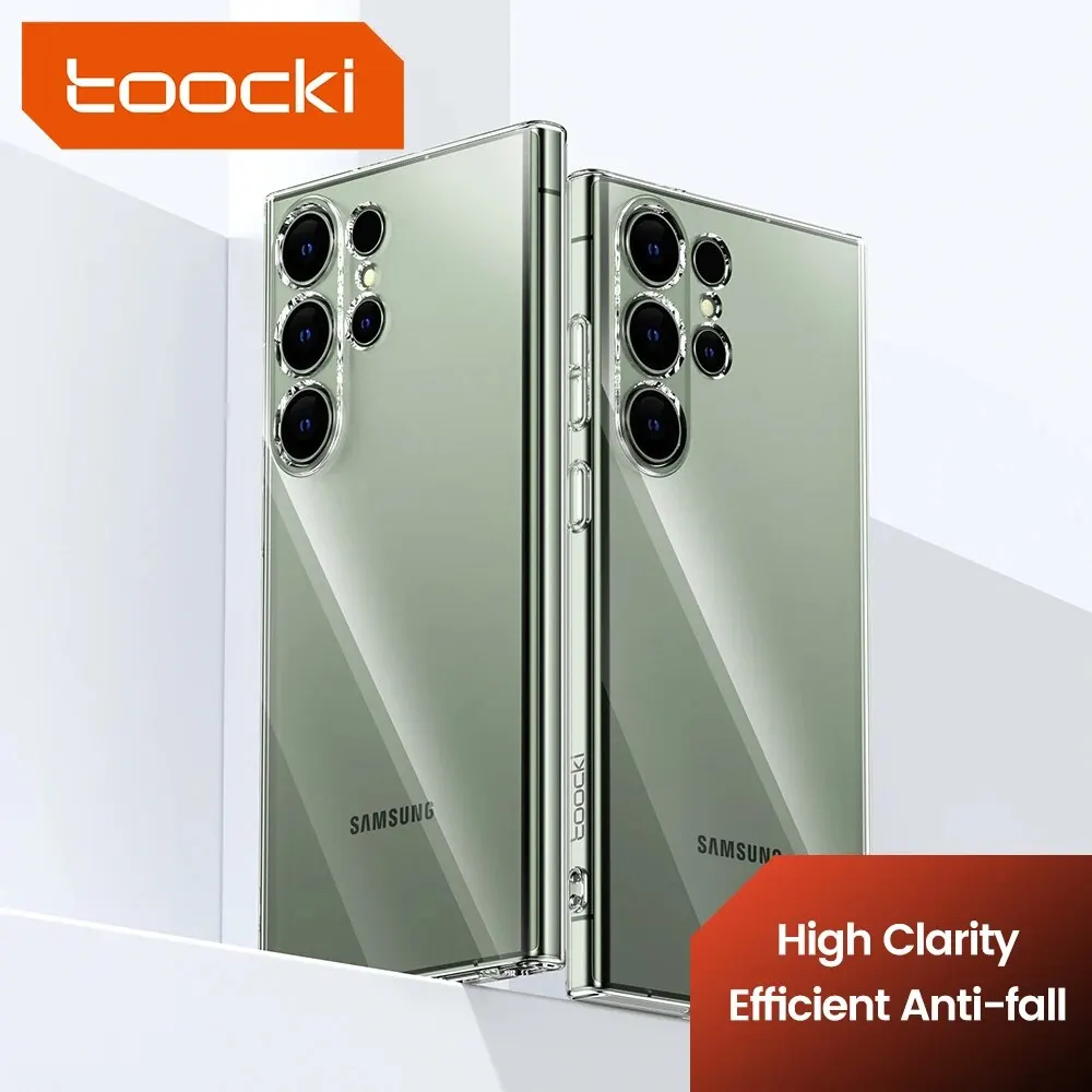 Toocki funda de teléfono para Samsung S24 S23 S22 S21 Plus funda Ultra transparente para S23 S21 PE funda protectora transparente suave de TPU