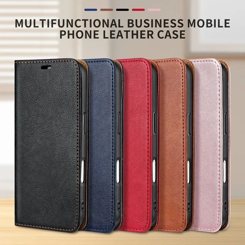 Funda de cuero tipo billetera Solt con tarjetas magnéticas fuertes para iPhone 16Pro Max 15 Plus 14 13 12 11 16E, funda de negocios con soporte abatible