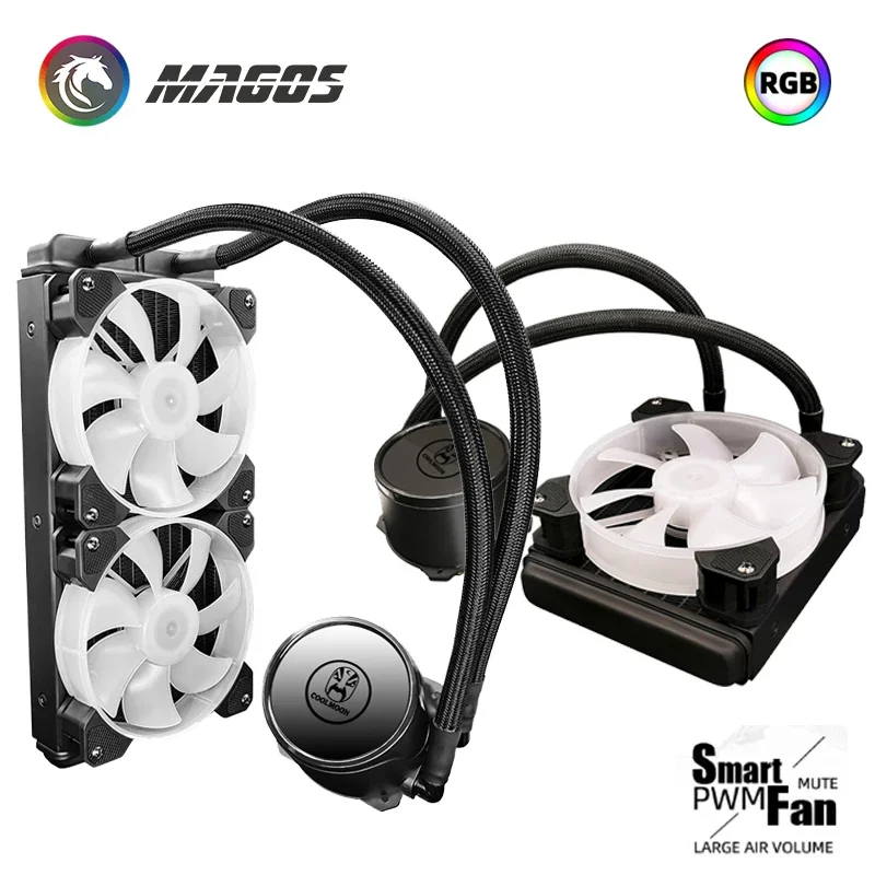 CoolMoon AM5 CPU 240 Enfriador de agua AIO Kit de enfriamiento 1700 Soporte AMD/Intel 5V MB ARGB SYNC - imagen 5