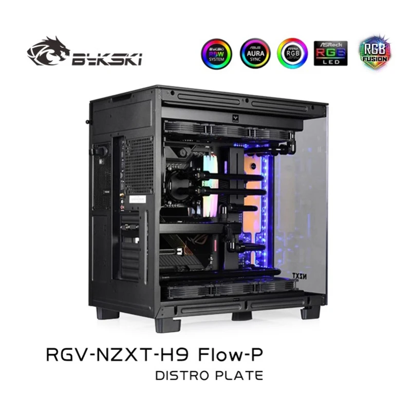 Bykski-placa acrílica astro/placa enfriadora, solución para NZXT H9 FIow / Kit para CPU y bloque GPU/en su lugar depósito - imagen 3