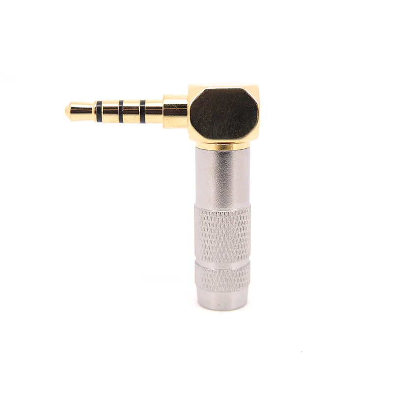 Conector de 3,5mm, 4 polos, enchufe de Audio, adaptador de auriculares de ángulo recto, Terminal de auriculares HiFi, conector chapado en oro de soldadura A7 - imagen 5