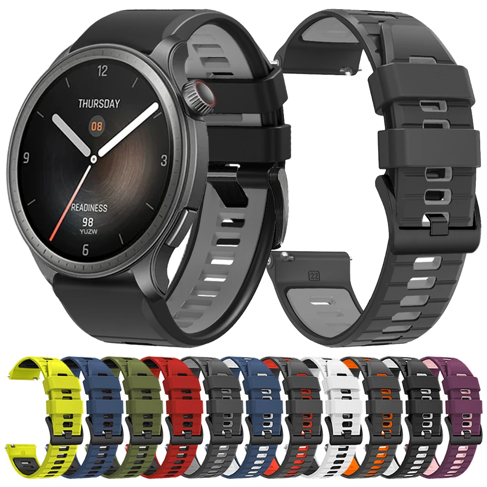 Correa deportiva de silicona de 20 a 22mm para Huami Amazfit BALANCE/CHEETAH Pro, Mini pulsera AMAZFIT GTR 4 2 3 Pro 47mm 42mm GTS 4 3 2e - imagen 2