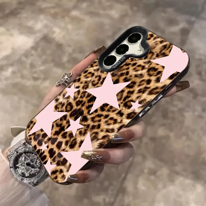 Funda de teléfono con estampado de leopardo y estrella rosa para Samsung Galaxy A16 A15 A14 A26 A25 A24 A36 A56 S25 S24 S23 S21 FE S22 Ultra Plus 5G - imagen 5