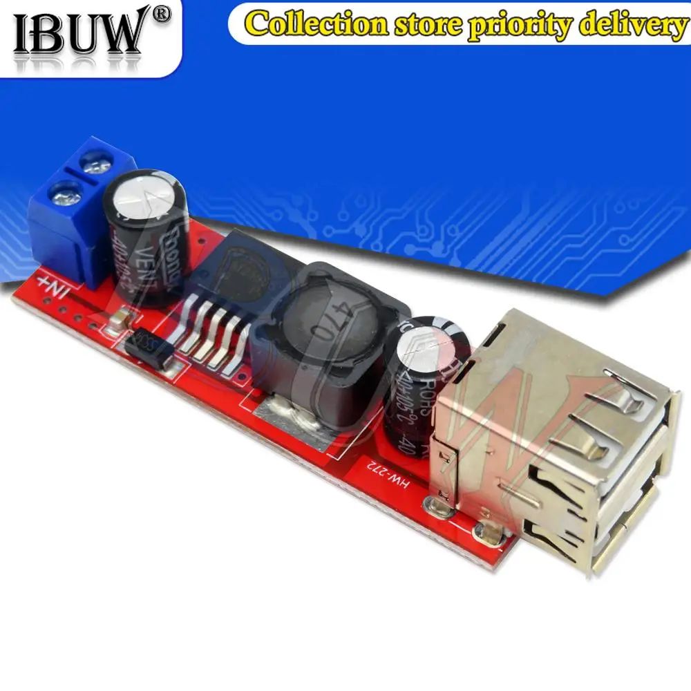 Piezas de carga USB doble, módulo convertidor reductor para cargador de coche, LM2596, 5 DC-DC, 6V-40V a 5V, 3A - imagen 2