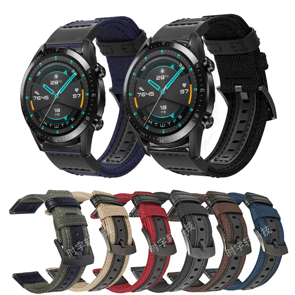 Correa de nailon de 22mm para Honor Magic Watch 2, pulsera de repuesto de 46mm para Honor Watch 4 Pro/GS 3, Correas de reloj inteligente