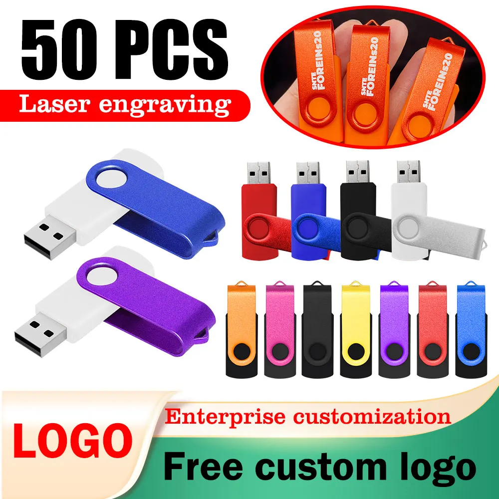 50 unids/lote logotipo gratis unidad Flash Usb de capacidad Real Usb 2,0 4GB 8GB 16GB 32GB 64GB fotografía regalo Pendrive memoria USB
