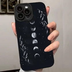 Preciso hueco Luna estrella planeta brillo Eclipse funda impresa para iPhone 16 Pro Max 15 14 Plus 13 12 Mini 11 XS X XR 7 8 Plus cubierta