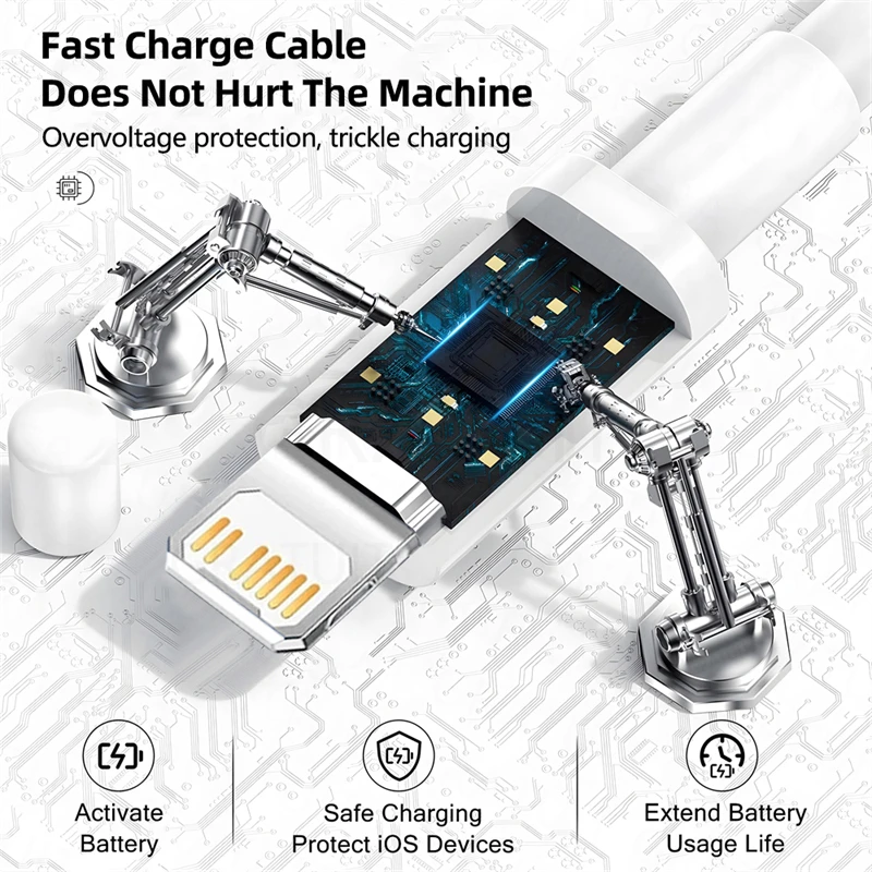 KEAI-Cable de carga rápida PD de 30W para iPhone, accesorios de cargador de Cable USB C para Apple 15, 14, 13, 12, 11 Pro Max, Mini, 14, 7, 8 Plus, XR, XS - imagen 2