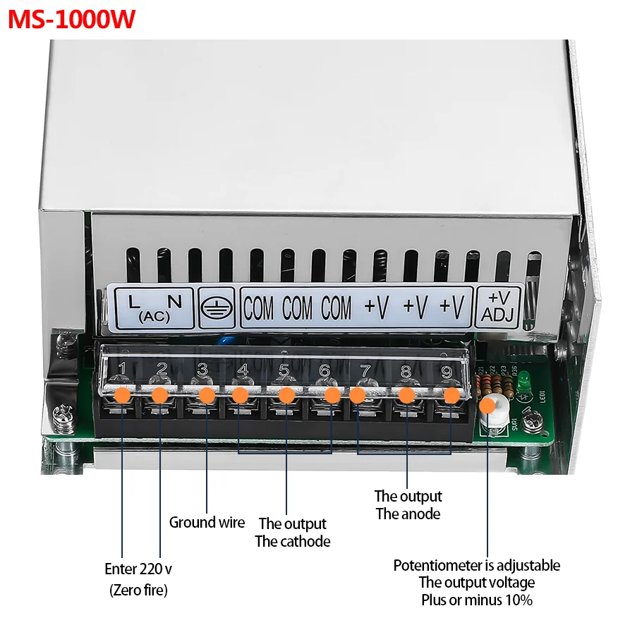 Fuente de alimentación conmutada ajustable de 1500W 0-12V 15V 24V 36V 48V 60V 72V 80V 110V 150V 220V AC-DC CC/CV SMPS industriales - imagen 4