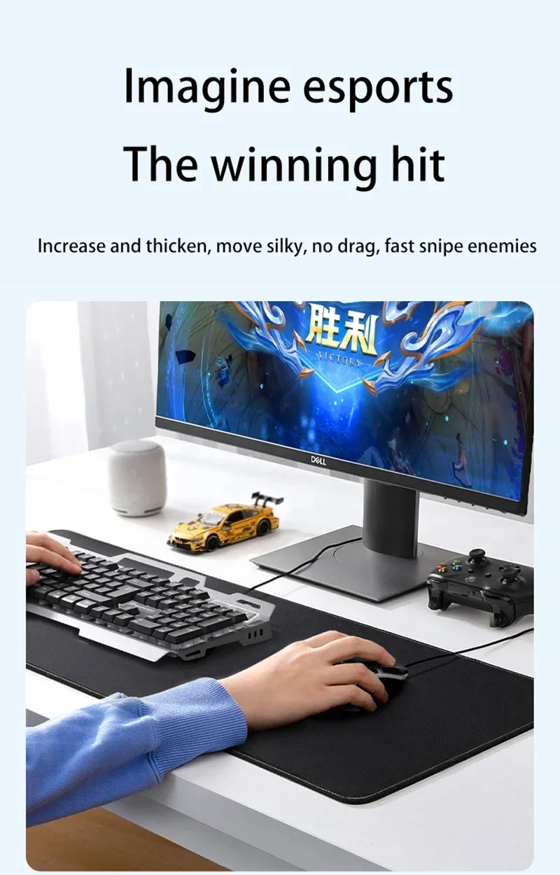 Mairuige Alfombrilla de ratón grande, teclado grande para ordenador portátil de escritorio con borde de bloqueo, alfombrilla para escritorio de escritura, juegos, oficina, deportes, borde de bloqueo personalizado - imagen 3