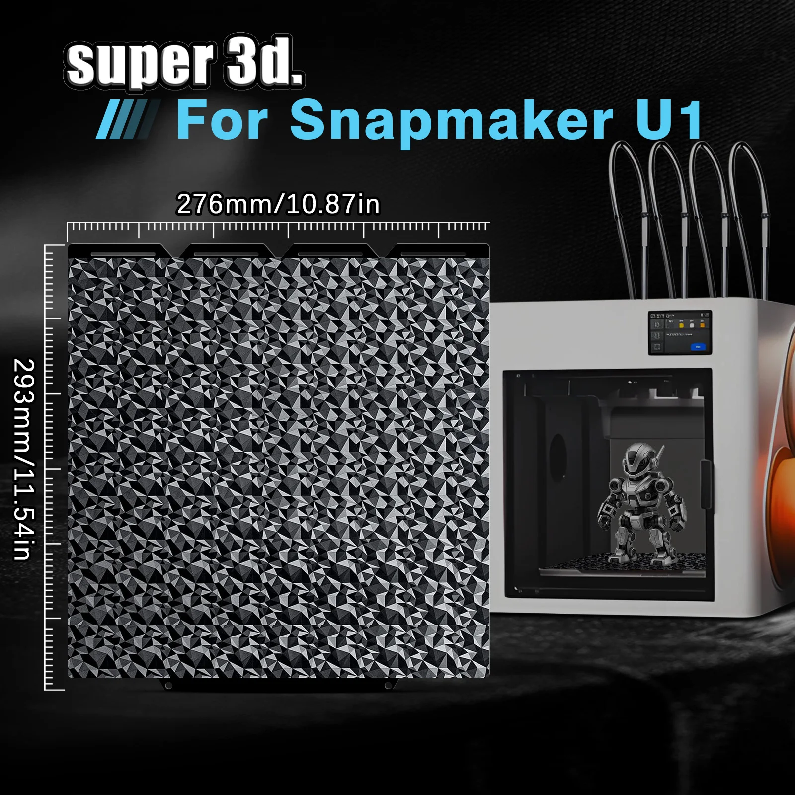 Para Snapmaker U1 placa de construcción PEO hoja de PET 276x293mm plataforma de cama de impresión suave de doble cara para accesorios Snapmaker U1