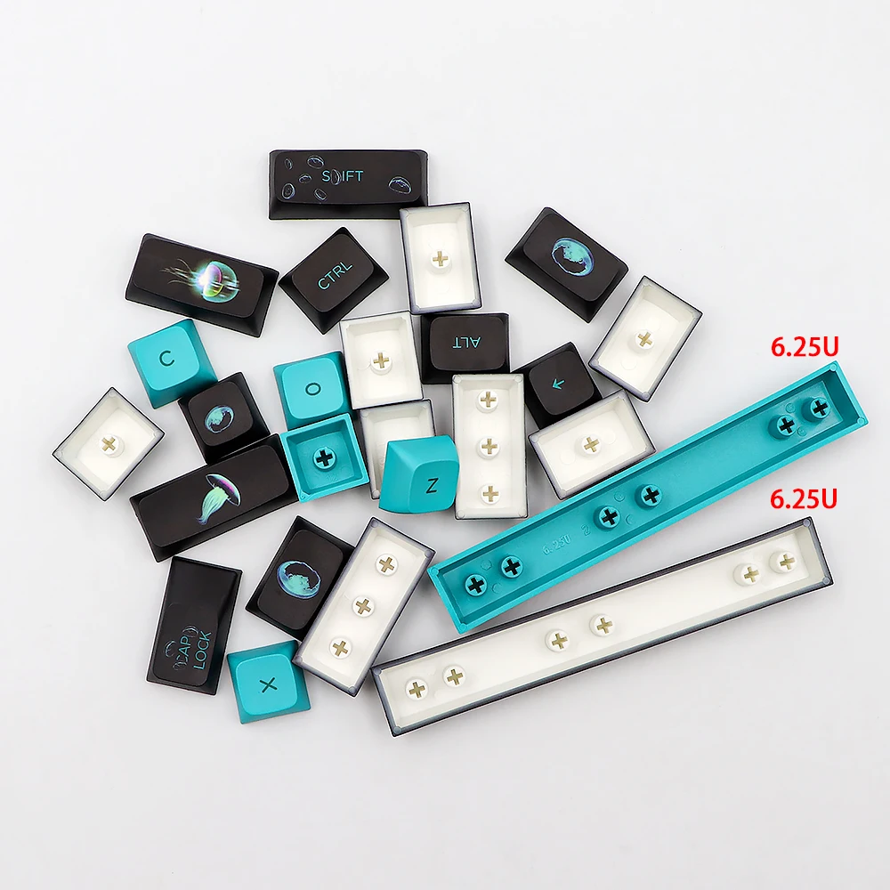 Juego de teclas GMK-KEY XDA Ocean Jellyfish Dye Sub, PBT grueso para teclado dz60 poker 87 tkl 104 ansi xd64 bm60 xd68 xd84 xd96 Key Ca - imagen 2