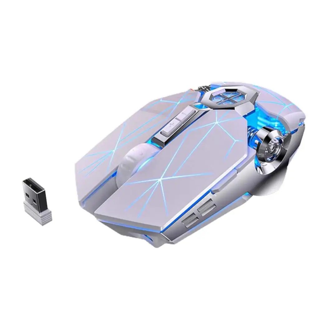 Un mouse de computadora con luz azul