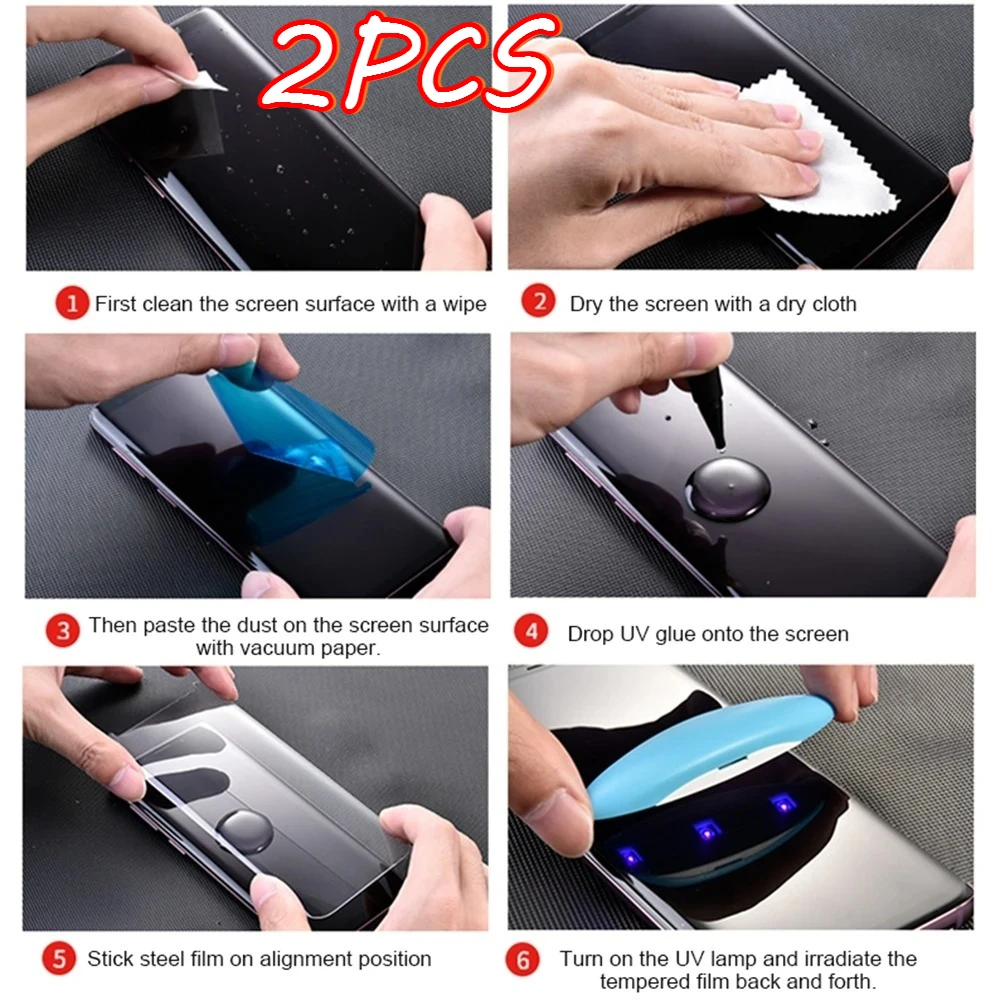 Pegamento completo de vidrio templado UV para Honor Magic 5 6 7 Pro Magic 7Lite Magic7 Ultimate RSR para Honor 200 300 Pro X9C X9b X9a vidrio UV - imagen 2