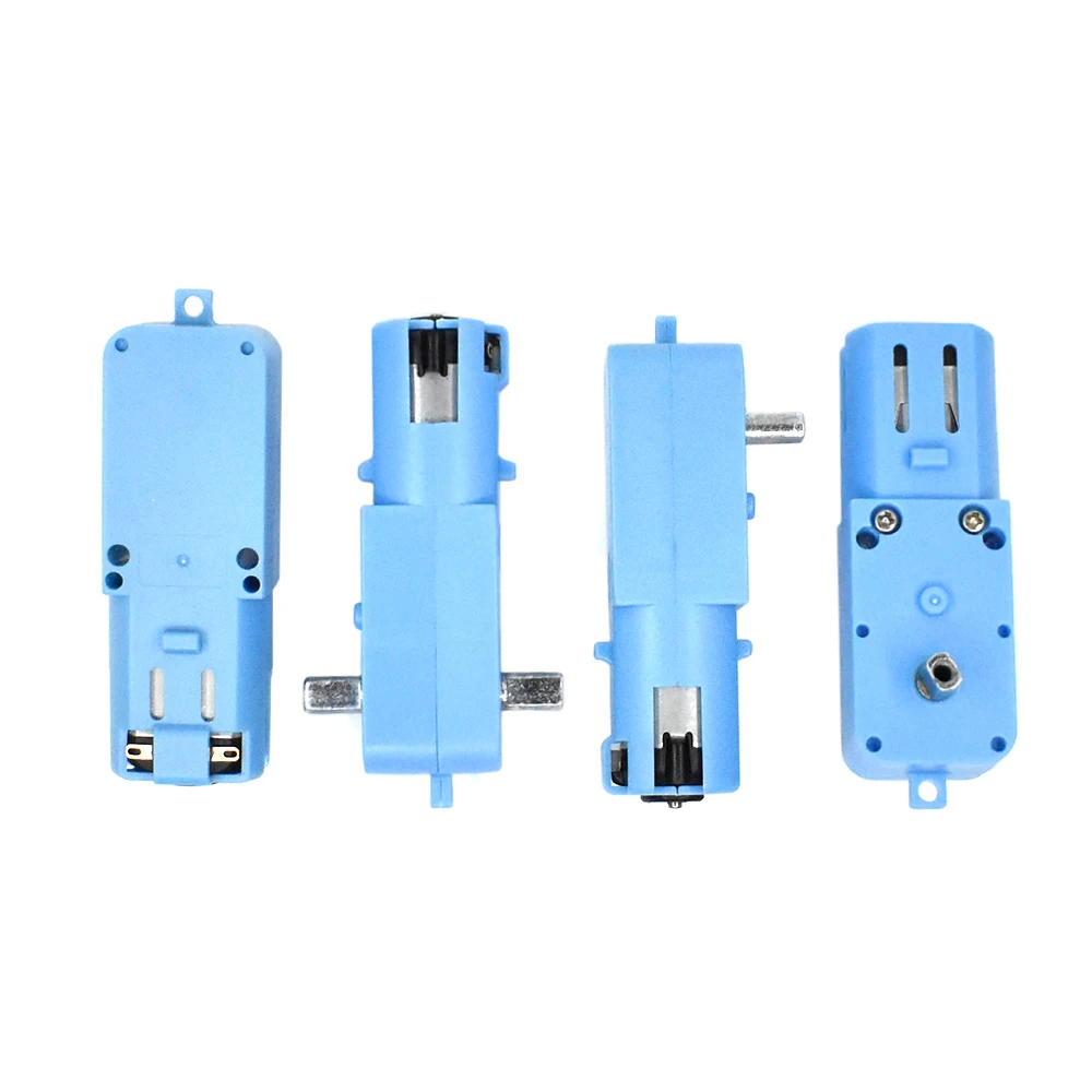 DC 3V-6V 1:90 Motor de engranaje de Metal todo Metal/medio Metal Motor de engranaje de un solo eje Robot vehículo inteligente reductor de velocidad TT Motor azul - imagen 2