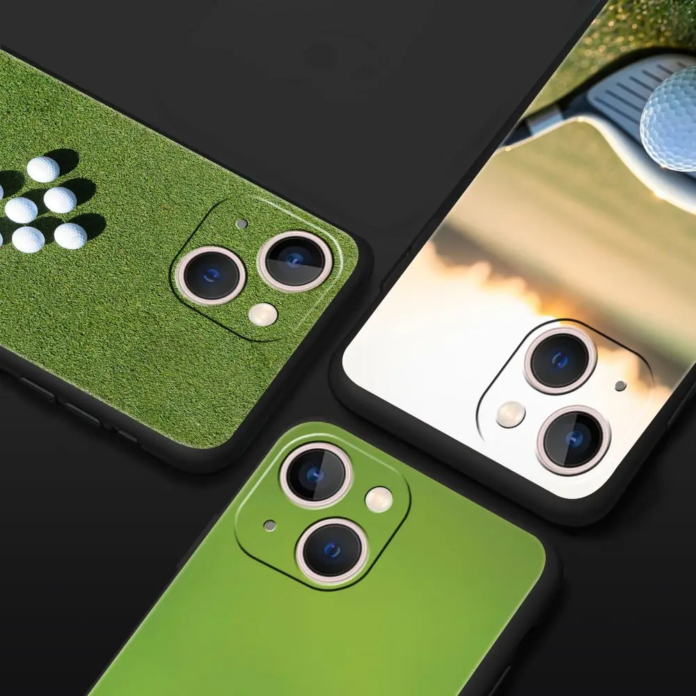 Funda de teléfono de lujo para deportes de Golf, funda negra de TPU suave para iPhone 17 Air 16 Plus 13 15 14 12 11 Pro MAX 7 8 SE - imagen 2