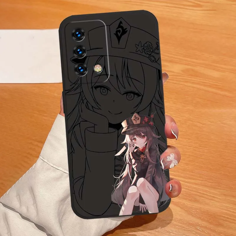 Hu Tao Chica de anime para OPPO Ace2 A98 A96 A95 A94 A92 A9 A80 A78 A77 A76 A74 A73 A72 A60 A6 Pro Funda de teléfono - imagen 4