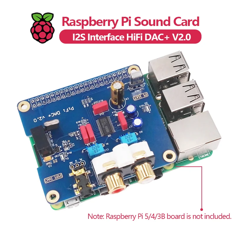 Raspberry Pi 5/4/3B+ HIFI DAC+ Tarjeta de sonido Interfaz I2S PiFi DAC+ V2.0 - imagen 4
