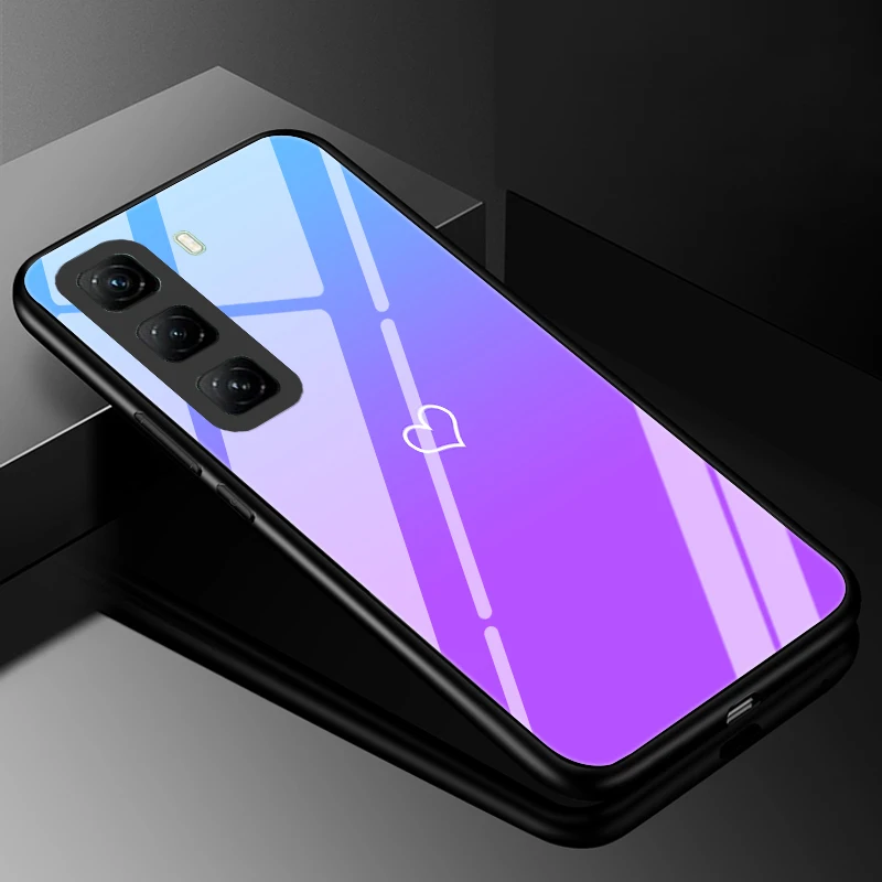 Funda de teléfono de vidrio templado para Infinix Hot 50 Pro Plus, funda trasera dura de lujo para Infinix Hot50 Pro + 4G Capa Hot 50i 50 5G - imagen 3