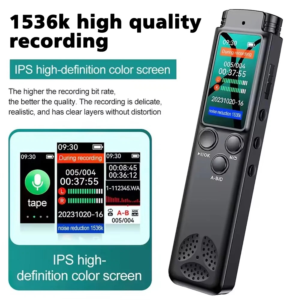 Grabadora de voz Digital, dictáfono de Audio profesional con reducción de ruido, grabación de sonido activada por voz, reproductor MP3, grabación de largo tiempo - imagen 3