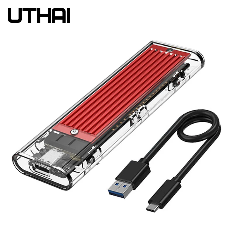 Caja SSD NVMe con protocolo refrigerado por aleación M.5 Disco duro móvil transparente USB3.1 para almacenamiento y transferencia de datos - imagen 2