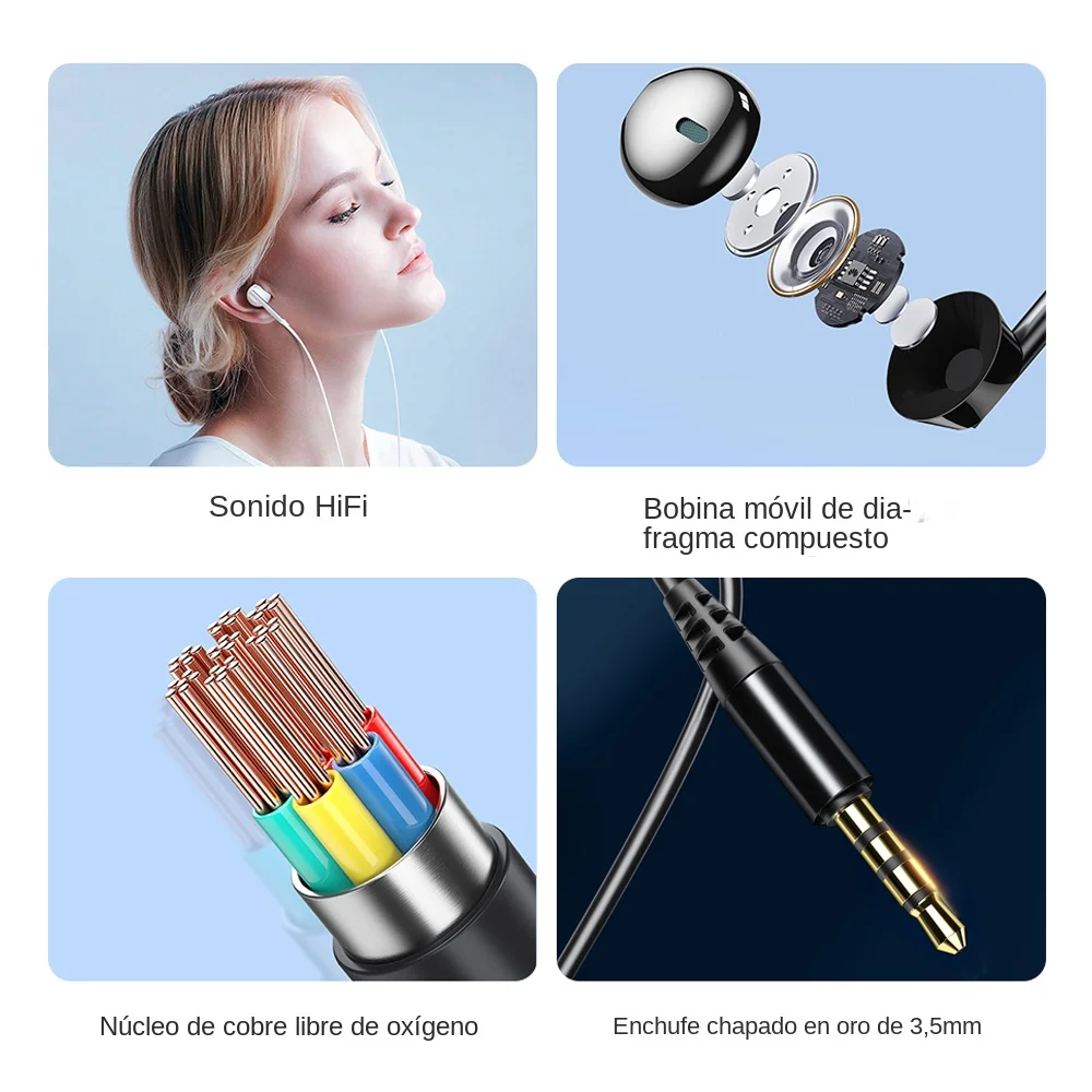 Essager-auriculares intrauditivos con cable de 3,5mm, cascos con micrófono para Xiaomi, Redmi, Samsung, ordenador, PC, tabletas, teléfono inteligente - imagen 2