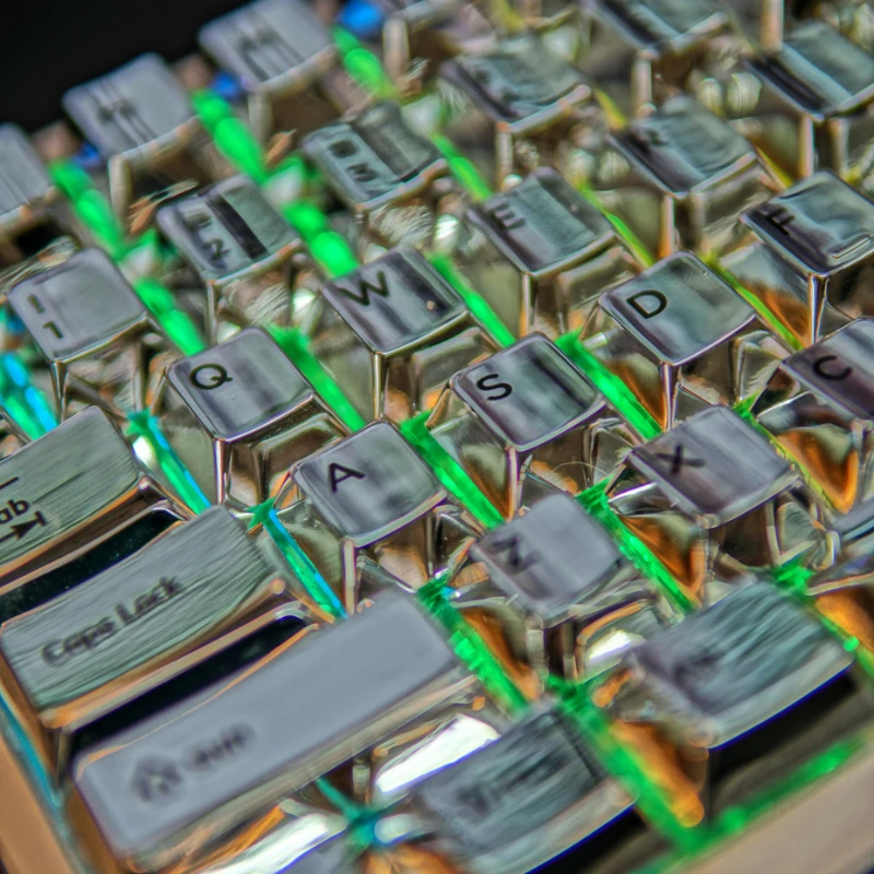 Teclas de Metal plateado, accesorios de teclado mecánico, espejo de perfil de cereza, 104/80%/75%/65%/60%, regalo - imagen 4