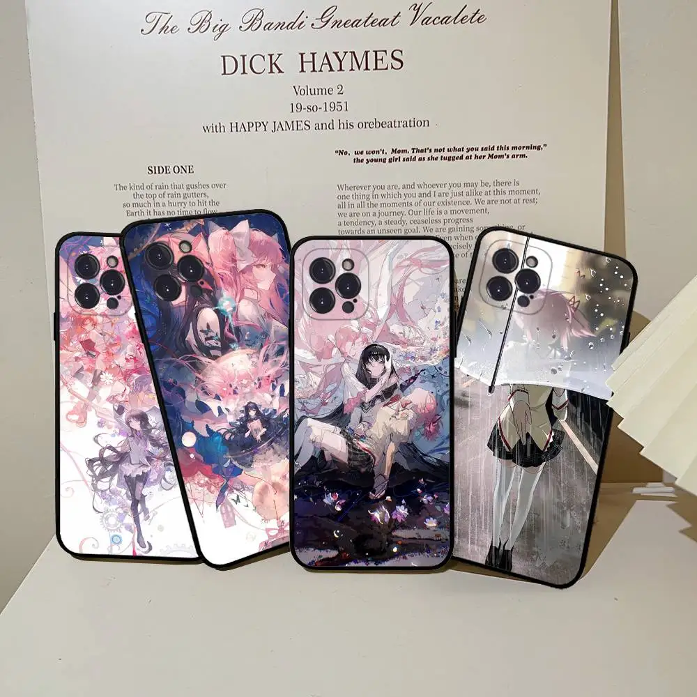 Funda de teléfono Puella Magi Madoka Magica para iPhone 16 15 14 13 12 Mini 11 Pro XS Max X XR SE 6 7 8 Plus, funda de silicona suave