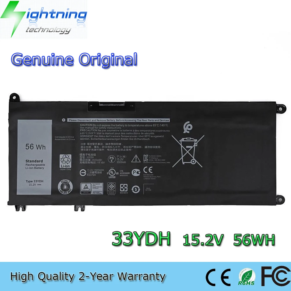 Nueva batería Original y genuino para ordenador portátil 33YDH 15,2 V 56Wh para Dell Latitude 3380 3480 3490 3590 3580 Inspiron 15 17 7000