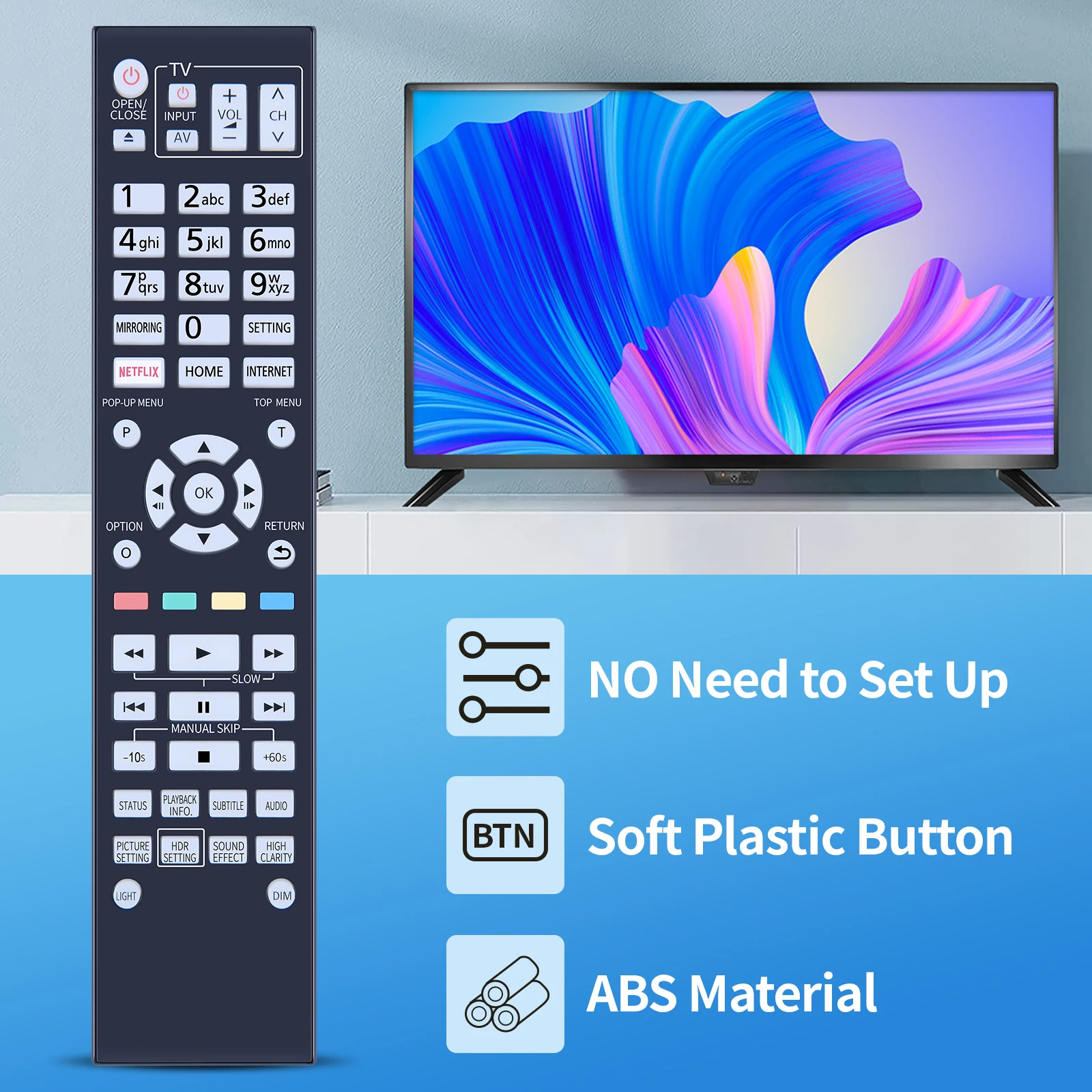 Nuevo N2QAYA 000172 Para reproductor de DVD Panasonic Control remoto DPUB9000GN DP-UB9000-K con retroiluminación - imagen 3