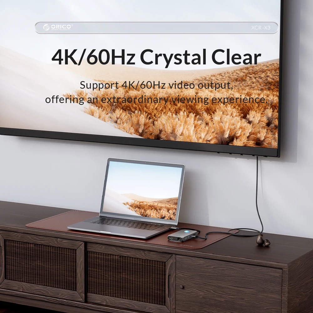 ORICO-estación de acoplamiento tipo C HUB a 4K60Hz, adaptador USB 3,0 compatible con HDMI, carga RJ45 PD100W para Macbook Pro, Accesorios para ordenador portátil - imagen 5