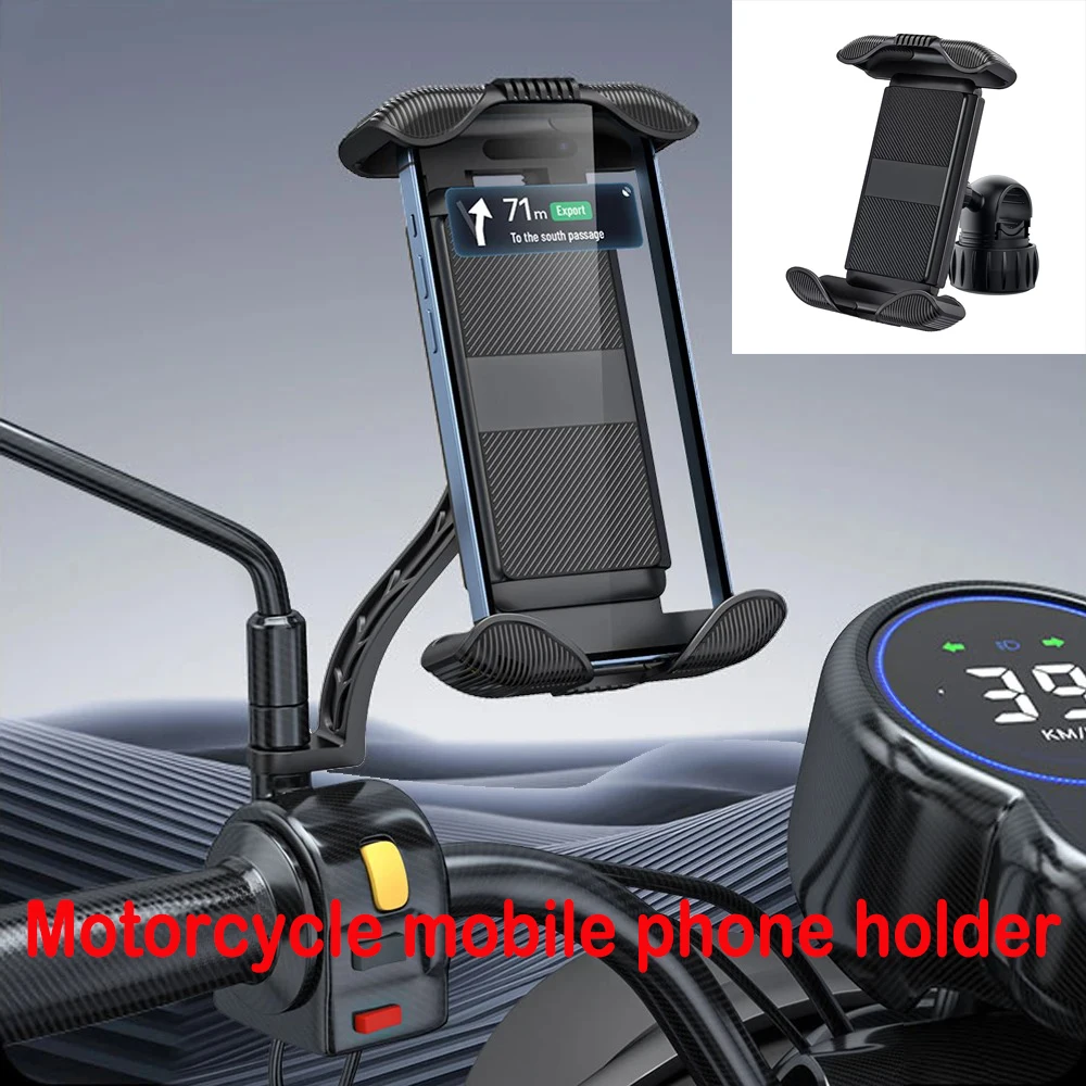 Soporte para teléfono de bicicleta, espejo retrovisor para motocicleta, soporte para teléfono, soporte para manillar de bicicleta, Clip para iPhone, Xiaomi y Samsung