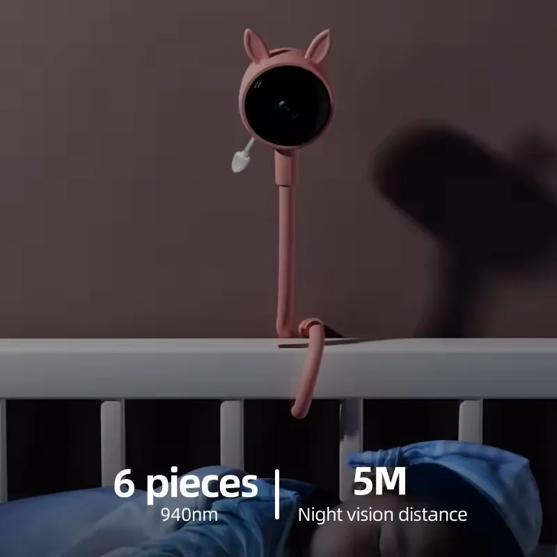 Monitor de bebé HD de 1080P, aplicación remota Tuya, Control, cámara de 2 millones de píxeles, detección de temperatura de sonido, visión nocturna infrarroja, teléfono para bebé - imagen 3