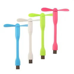Ventilador USB Flexible Portátil con Luz LED para Ordenador y Power Bank