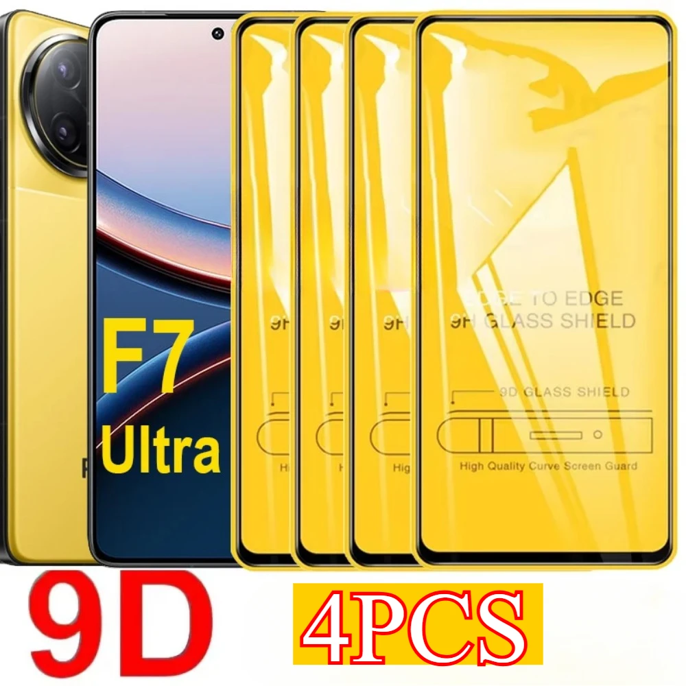 4 Uds 9D vidrio templado para POCO F7 Ultra M6 M7 X7 F6 Pro M5S cubierta completa de vidrio para Poco X5 F5 F3 M3 M4 X3 F4 Pro Protector de pantalla