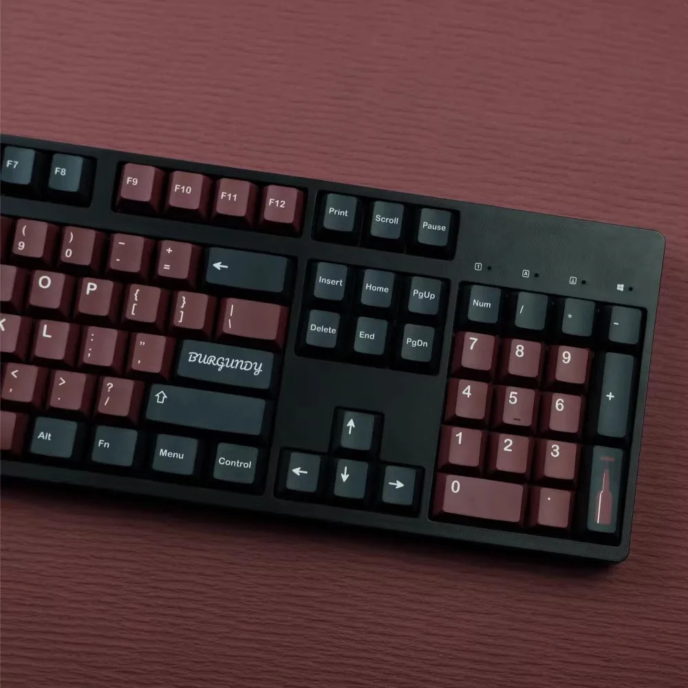 Juego de 142 teclas clon GMK burdeos, tapas de teclas de sublimación de tinte PBT, perfil de cereza, a prueba de luz, para teclados MX Switch - imagen 3