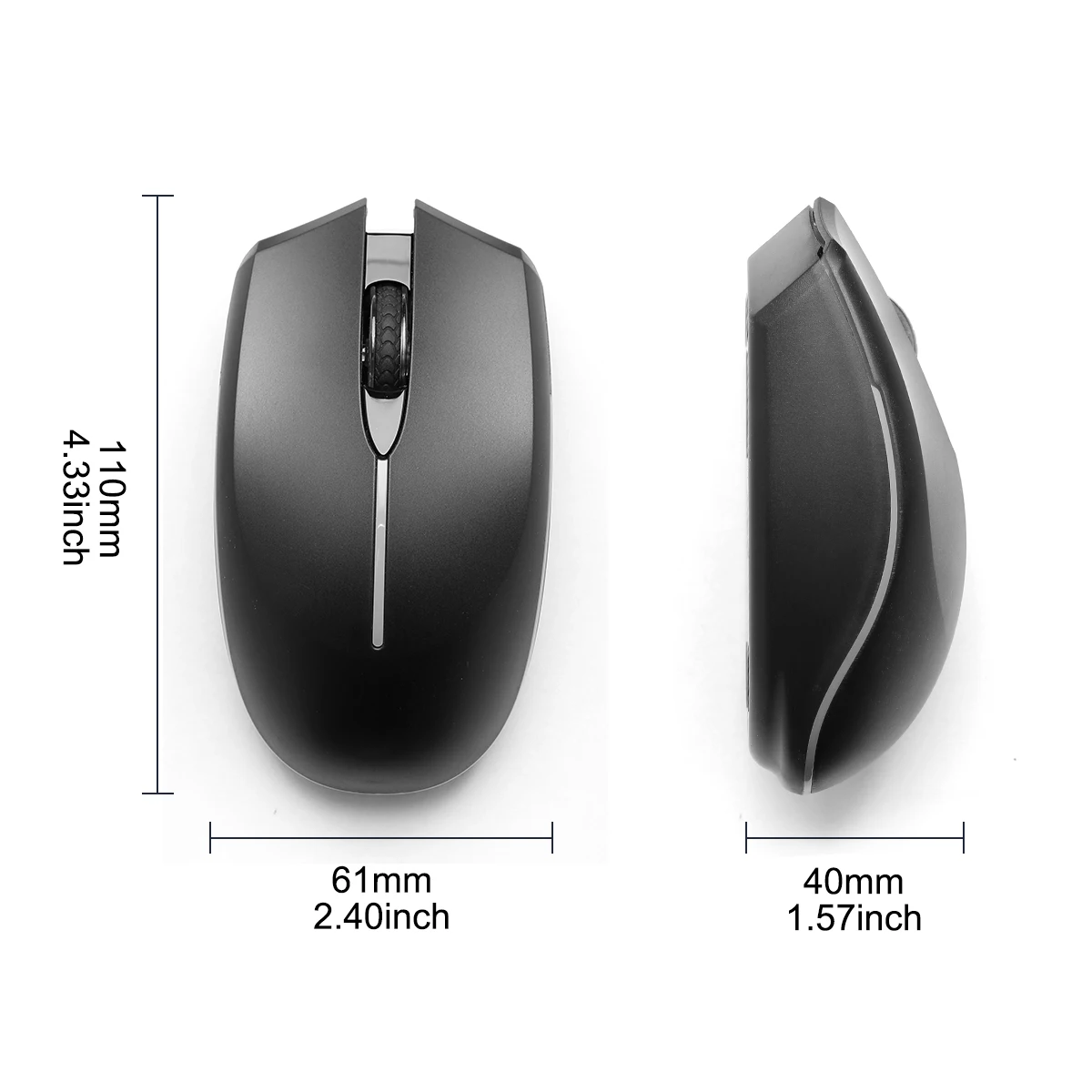 Ratón óptico inalámbrico recargable con retroiluminación LED, Mouse ergonómico portátil para oficina, PC, Gamer, ordenador portátil, Macbook, 2,4G - imagen 2