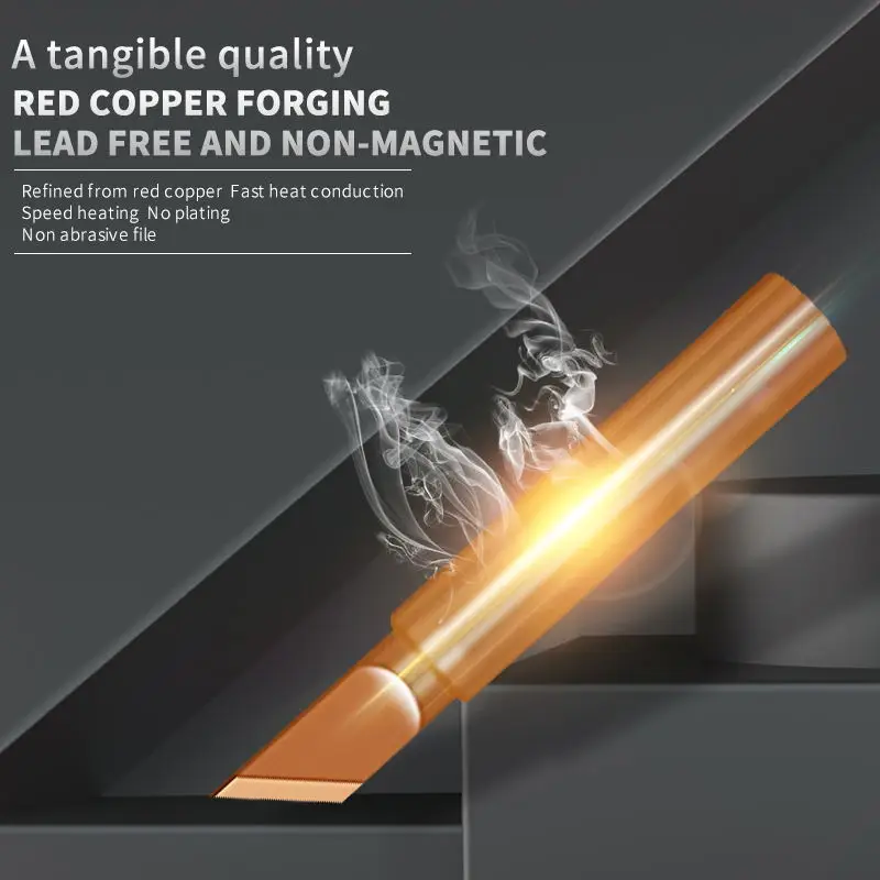 Soldador eléctrico de cobre puro, 1 piezas, I/B/K/2.4D/3C, juego de cabezales de soldadura de 900M en el interior, punta de soldador de cobre desnudo caliente - imagen 5