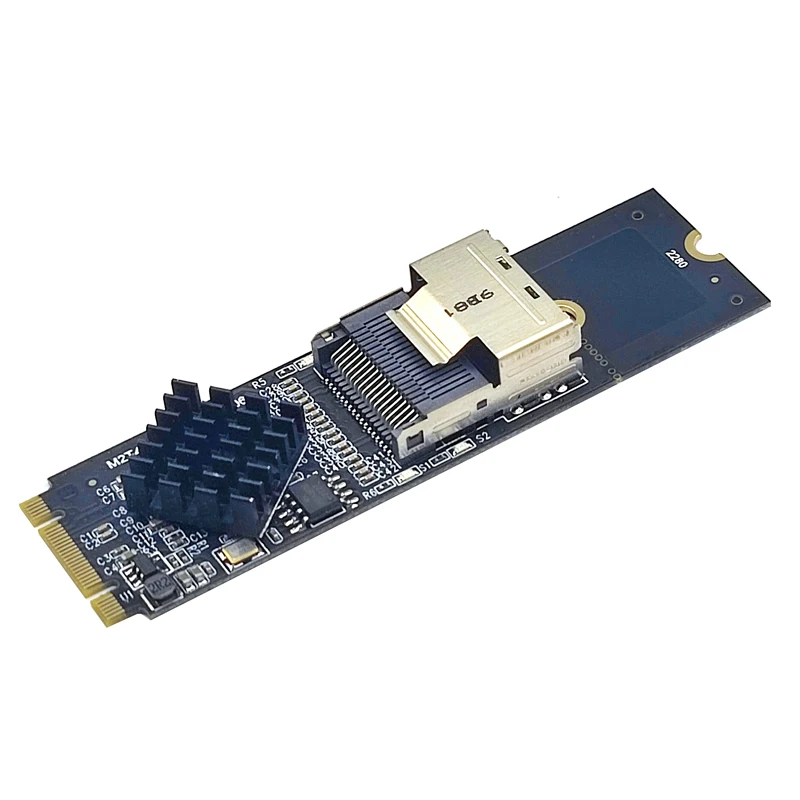 Nueva tarjeta de expansión M.2 NVME a Mini SAS SFF-8087 compatible con 4 puertos SATA3.0 6Gbps HDD SSD SATA controlador SFF8087 a M2 NVME adaptador